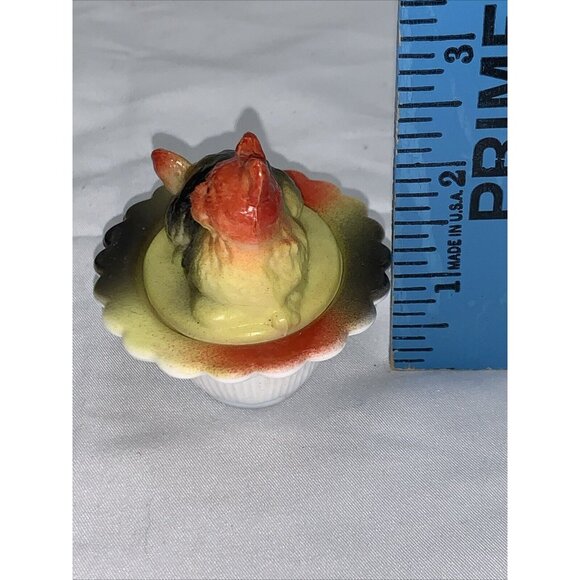 Vtg Mosser Cat on Nest Tie Dye Glass Salt Cellar Basket C880 - Picture 3 of 10